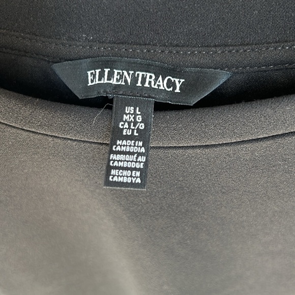 Ellen Tracy Black Short Sleeve Top Large NWT - Picture 3 of 6